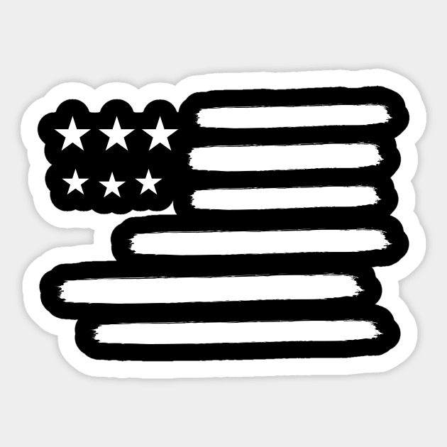 USA Flag in White - American Flag Sticker by ahmadalfant